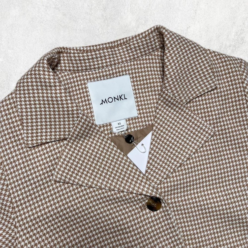 NWT Monki houndstooth crop blazer - Picture 3 of 4